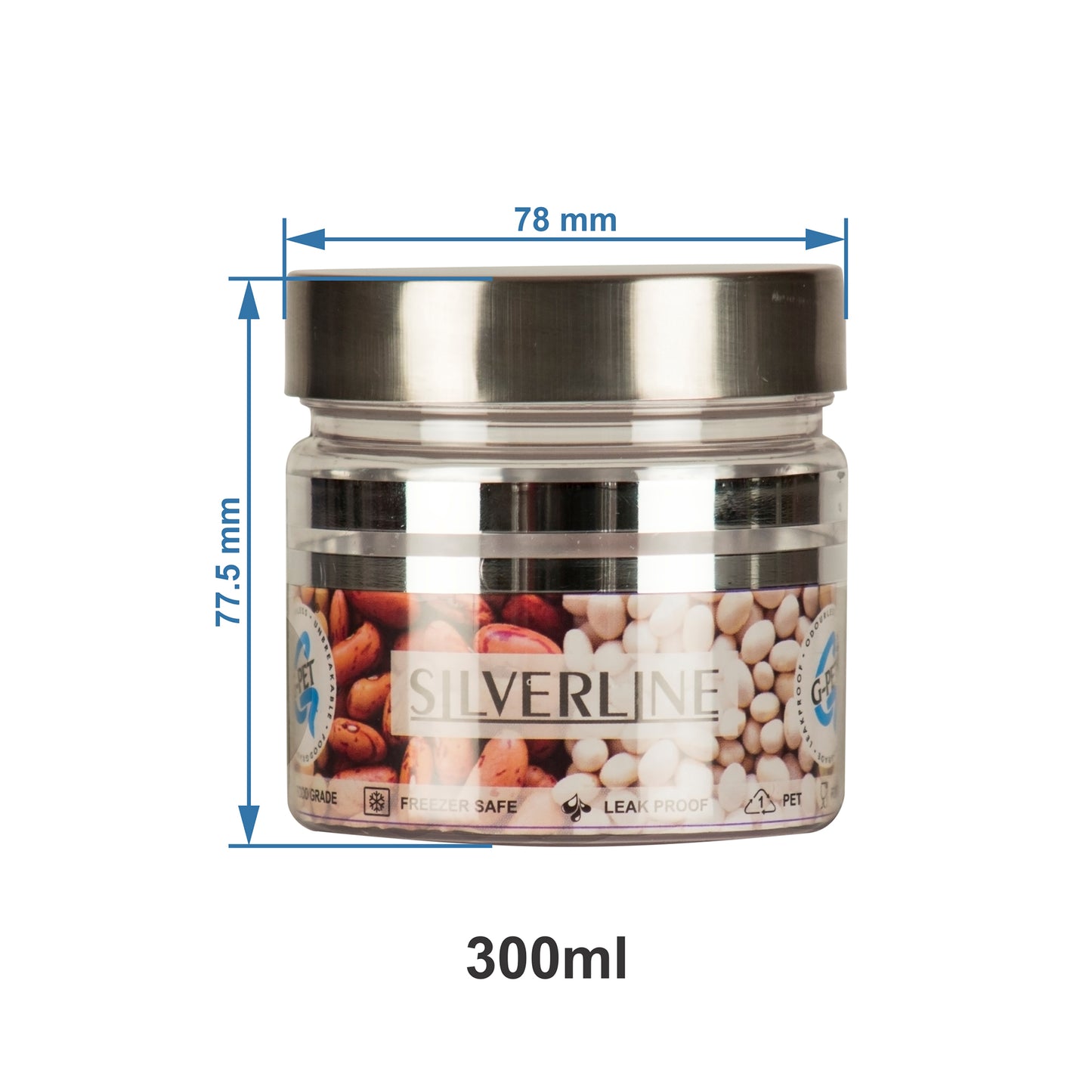 Silver Line Container - Pack of 15 - 300ml, 200ml, 100ml, 50ml